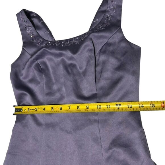 David’s Bridal Light Purple Sleeveless Maxi Dress Formal Bridesmaid Beaded Neck - Picture 12 of 13